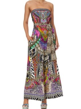 Camilla Guardians Of The Sun Silk Strapless Jumpsuit Size Large